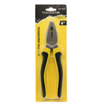 Alicate Universal 8 Polegadas Profissional Tradestar, ideal para trabalhos de montagem e reparo. Ferramenta com cabo ergonômico e lâminas resistentes, perfeita para oficinas, marcenarias e uso doméstico. Alicate de alta durabilidade e precisão.