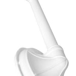 Chuveiro Ducha Plástico 4" com Registro Branco Akato - Vista detalhada do chuveiro branco, mostrando o design e registro integrado para controle de vazão. Ideal para banheiros, oferece fluxo de água confortável e fácil instalação.