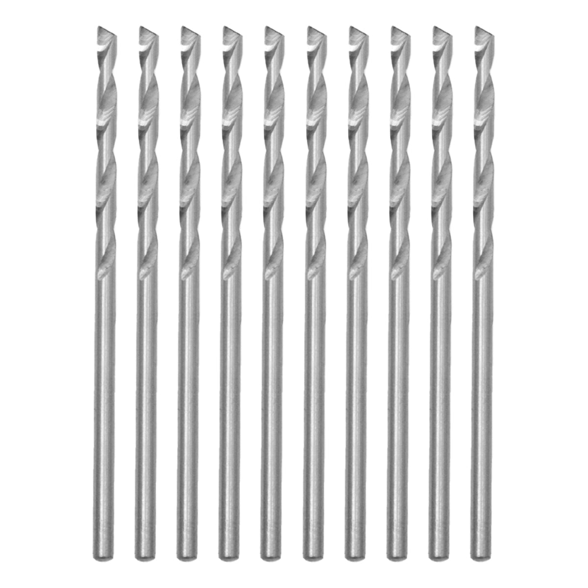 Brocas em HSS Aço Rápido Tradestar DIN 338 2x49mm - Kit com 100 unidades. Brocas de alta performance para perfuração precisa em metal, madeira e plástico. Ferramenta ideal para profissionais e hobbistas. Aço rápido resistente e durável. Imagem ilustrativa das brocas.