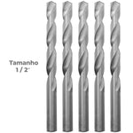 Broca em HSS Aço Rápido DIN 338 1/2" Tradestar - Kit com 50 unidades. Brocas de alta performance para perfuração em metal, madeira e plástico. Ideal para profissionais que buscam precisão e durabilidade. Aço rápido HSS, ponta afiada e geometria otimizada.