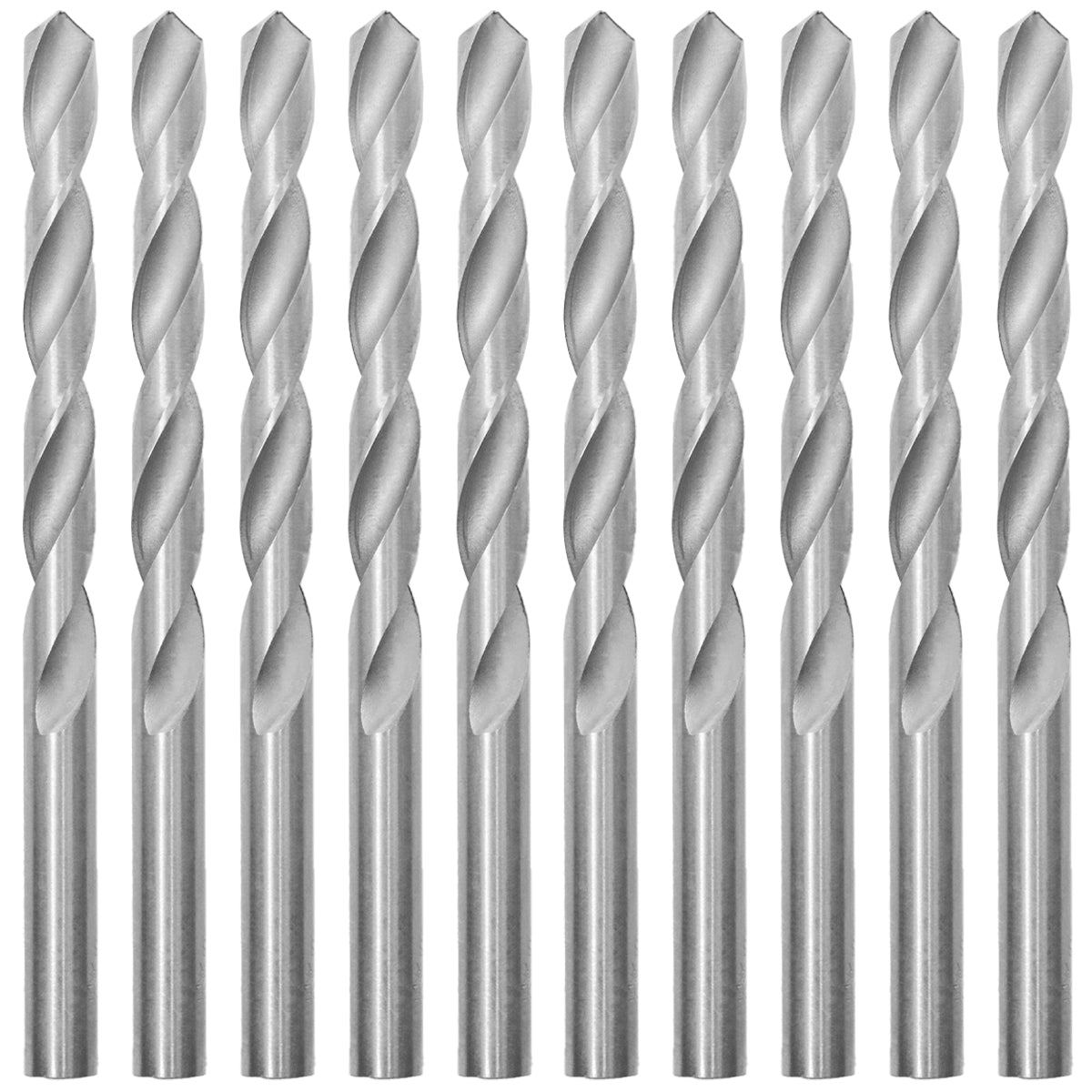 Kit com 50 brocas de aço rápido HSS Tradestar DIN 338 10x133mm para perfuração em metal. Brocas de alta qualidade, duráveis e com ponta otimizada para cortes precisos.