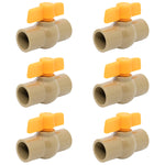 Kit com 6 registros esfera PVC soldável 3/4 25mm Tradestar, ideal para controle de fluxo em sistemas hidráulicos. Resistente, fácil de instalar e com vedação eficiente. Perfeito para água potável, irrigação e outras aplicações.