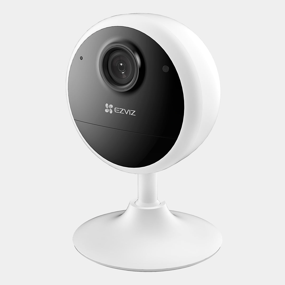Câmera interna EZVIZ CB1 1080p Wi-Fi com bateria, design branco e preto, ideal para segurança residencial. Possui visão noturna, detecção de movimento e integração com assistentes virtuais.