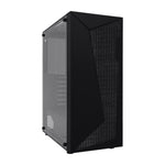 Gabinete Gamer Duex DX305M preto, Mid Tower com painel lateral de vidro temperado. Compatível com placas mãe mATX/ITX, ideal para gamers que buscam design e funcionalidade.