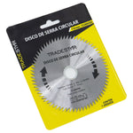 Disco de serra circular para madeira 110x20mm 72 dentes Tradestar, ideal para cortes precisos em marcenaria. Lâmina de alta durabilidade e eficiência, com furo de 20mm e velocidade máxima de 12.100 RPM. Contém 1 unidade.