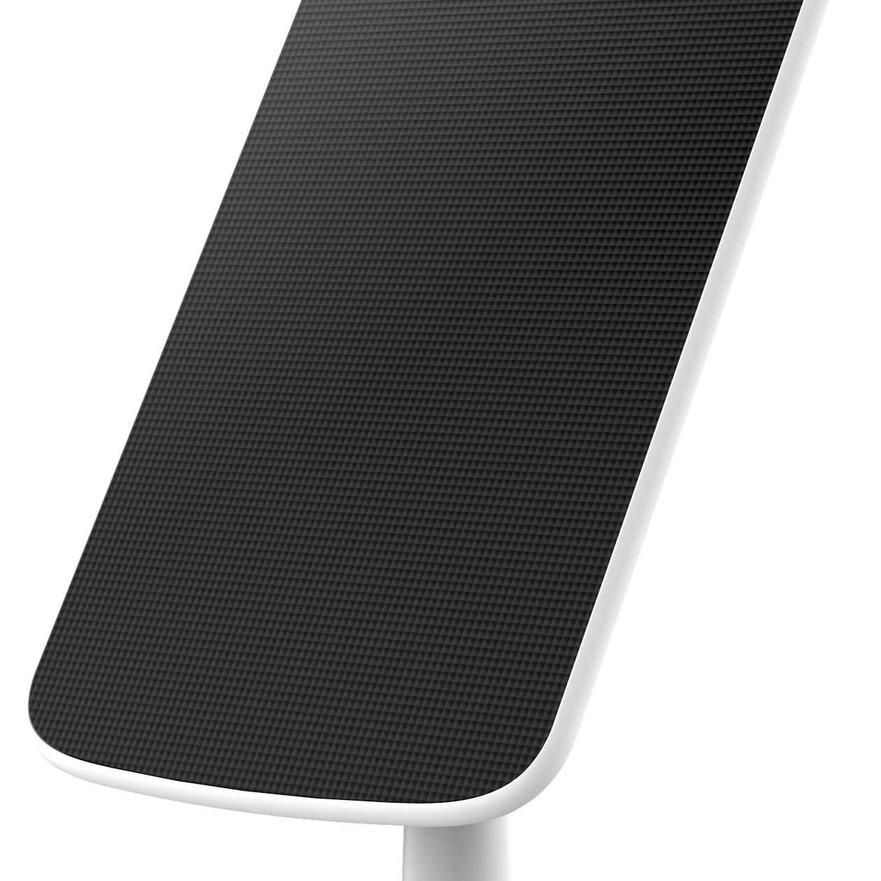 Painel Solar EZVIZ CS-CMT-D para câmeras de segurança, design branco e preto, com suporte ajustável para instalação externa. Ideal para alimentar câmeras EZVIZ, oferecendo energia solar eficiente e sustentável.