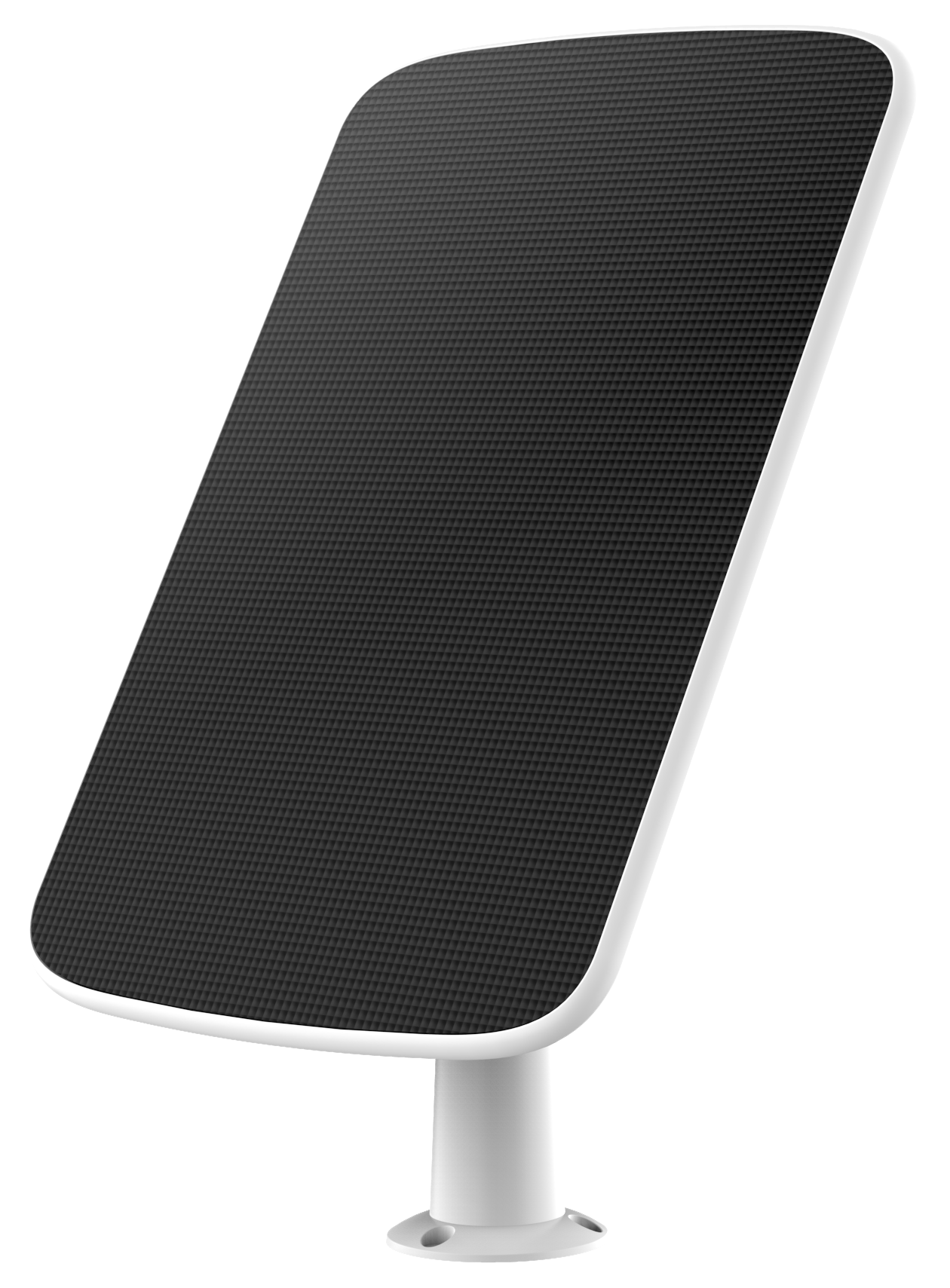Painel Solar EZVIZ CS-CMT-D para câmeras de segurança, design branco e preto, com suporte ajustável para instalação externa. Ideal para alimentar câmeras EZVIZ, oferecendo energia solar eficiente e sustentável.