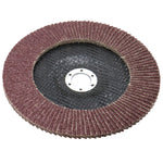 Disco de Lixa Flap Reto 180mm Grão 50 para desbaste e acabamento em aço inox, alumínio e metais. Ideal para uso em máquinas angulares rotativas. Óxido de alumínio, 7 polegadas (180mm), furo 22,23mm.