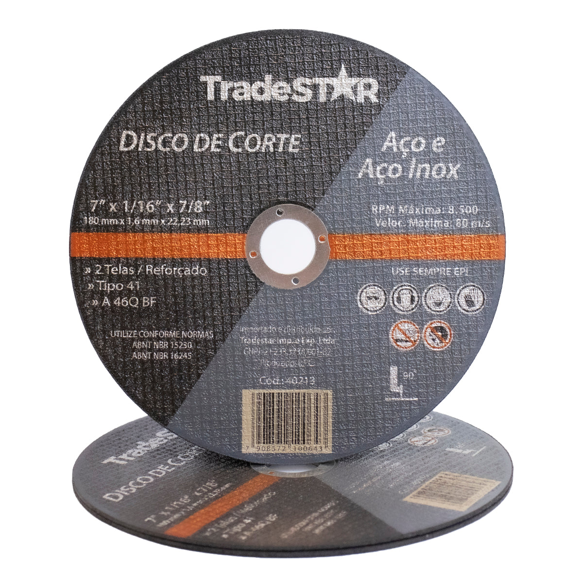 Disco de corte fino inox 7 x 1,6mm para esmerilhadeira Tradestar, ideal para cortes precisos em aço e aço inox. Disco abrasivo de 7 polegadas, reforçado e com alta durabilidade. Ferramenta essencial para serralheria e metalurgia.
