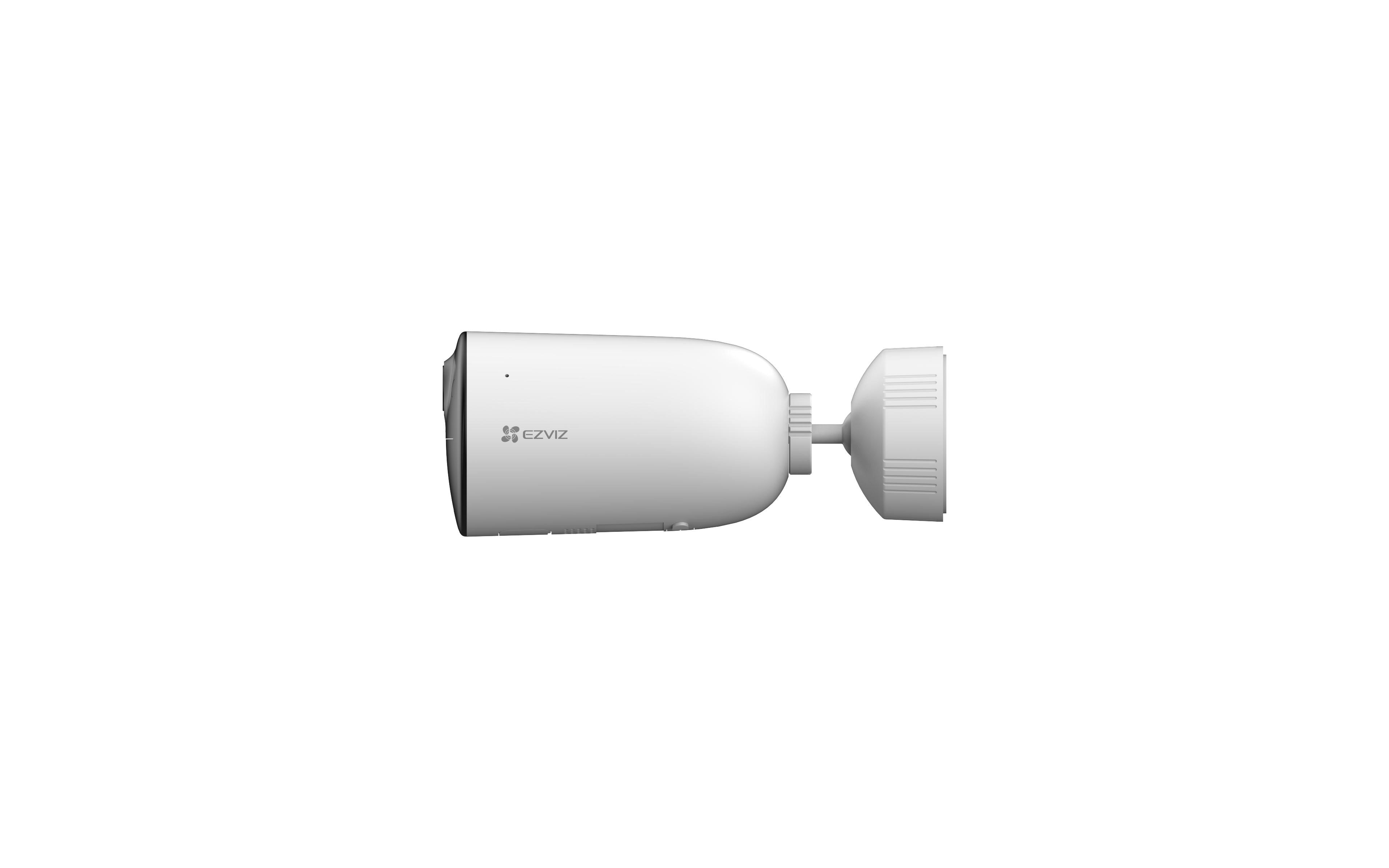 Câmera Externa Ezviz CS-CB3 1080P com bateria, design à prova de intempéries, visão noturna colorida, detecção de movimento humano, áudio bidirecional, integração com assistentes virtuais e sirene de alarme. Ideal para segurança residencial.
