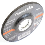 Disco de Desbaste para Metais Aço 4.1/2" 115x6mm Tradestar - Rebolo abrasivo para esmerilhadeira, ideal para desbaste de aço e outros metais ferrosos e não ferrosos. Ferramenta profissional e para uso em projetos DIY. Marca Tradestar.