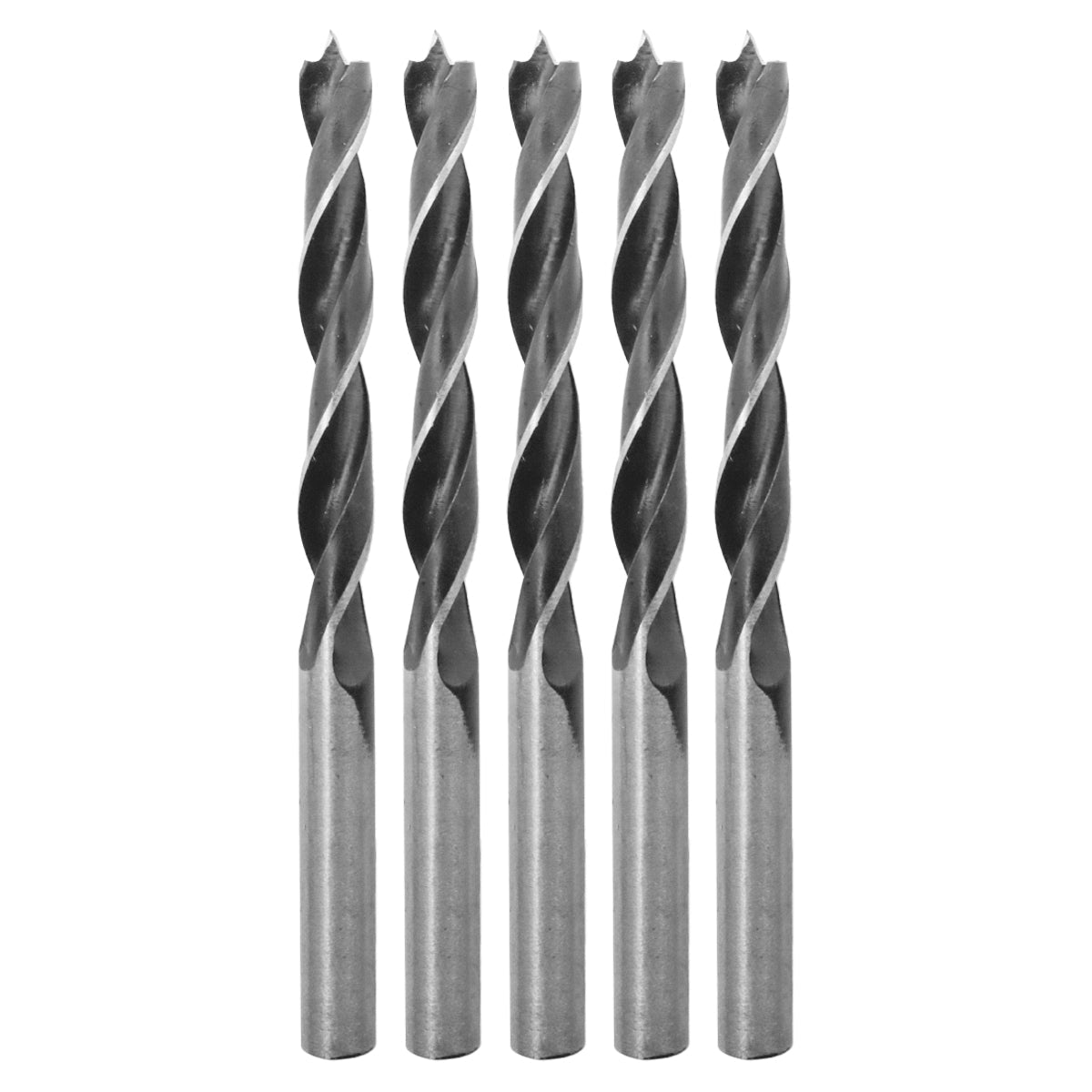 Brocas para madeira Tradestar de aço carbono 3 pontas 10x120mm, kit com 50 unidades. Ferramenta de alta performance para furos precisos em madeira, com pontas afiadas e canais helicoidais para remoção de resíduos. Ideal para carpinteiros, mecânicos e hobbistas.