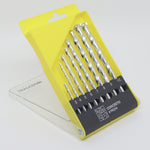 Jogo de brocas para concreto Tradestar com 8 peças, tamanhos de 3mm a 10mm, ideal para furadeira. Kit com estojo organizador, brocas de aço carbono com ponta de metal duro (vídea) para perfuração em concreto, alvenaria e tijolos.