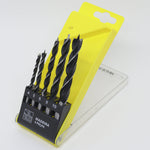 Jogo 5 Brocas para Madeira 3 Pontas Tradestar em aço, com tamanhos de 4mm, 5mm, 6mm, 8mm e 10mm, ideal para perfurações precisas em madeira, MDF e outros materiais. Kit acompanha estojo organizador.
