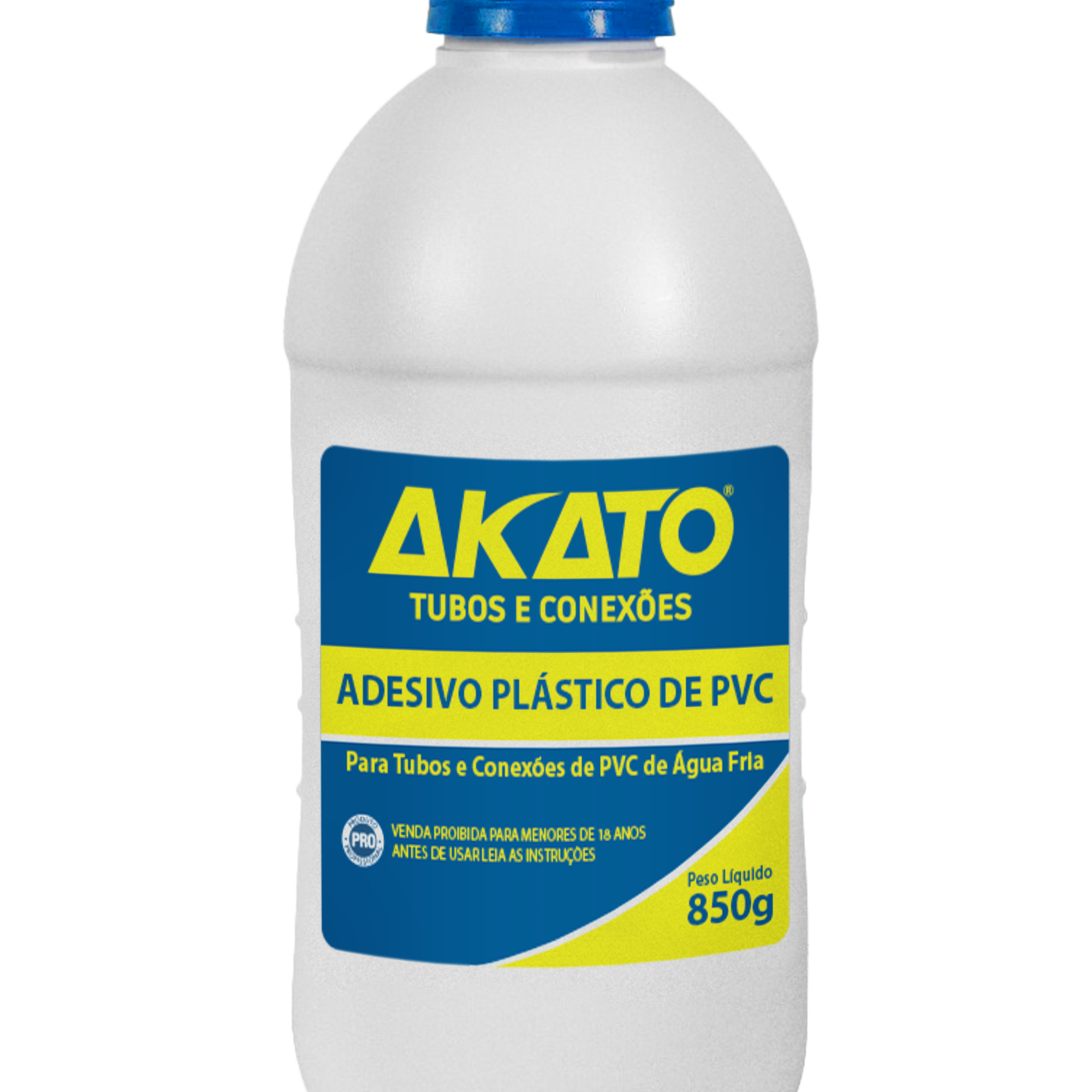 Cola Adesivo Plástico para PVC Akato 850g - Adesivo de alta performance para tubos e conexões de PVC de água fria. Ideal para projetos de encanamento e construção. Frasco resistente e fácil de usar. Produto original, com garantia e envio imediato.