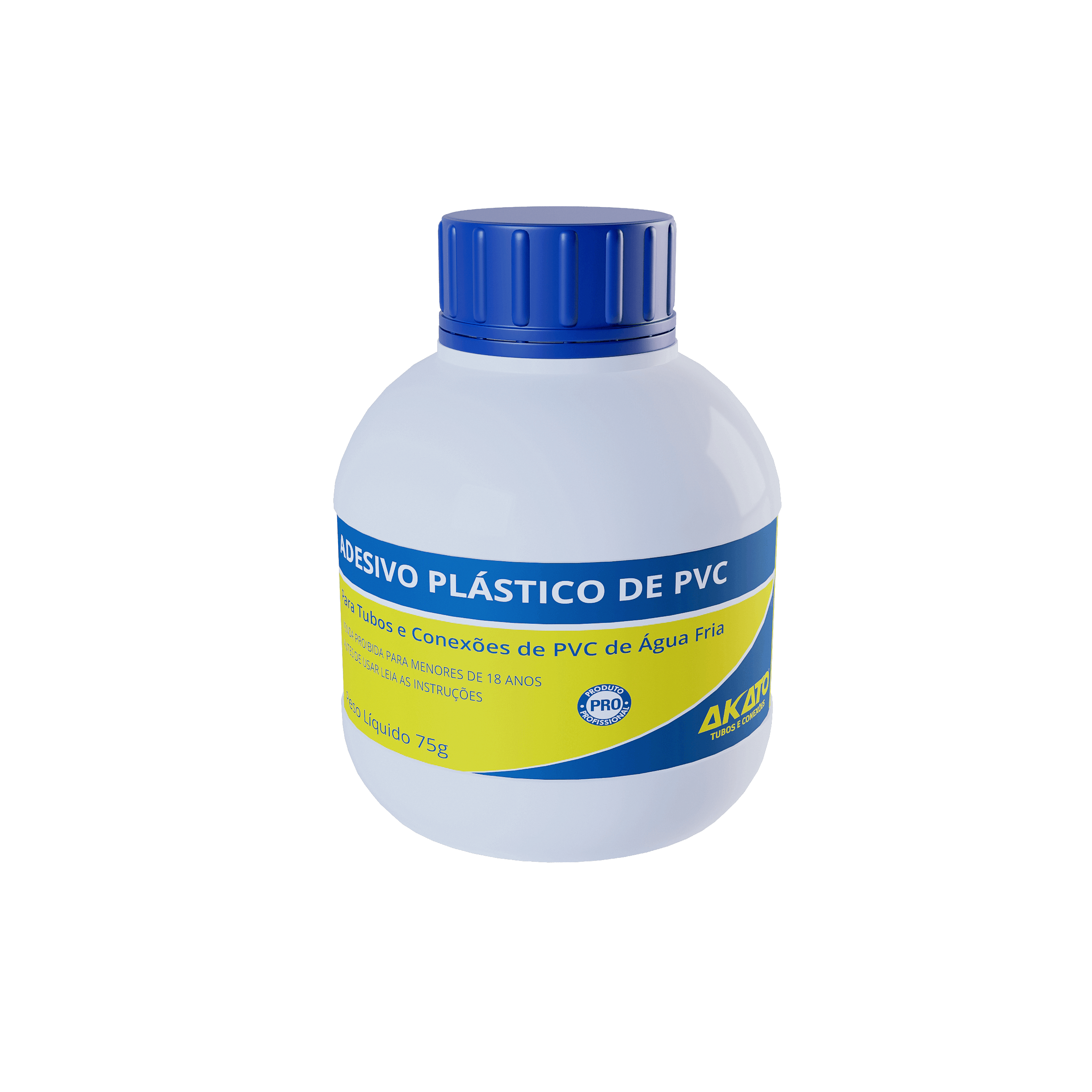Cola adesivo plástico para PVC Akato em frasco com pincel de 75g, ideal para tubos e conexões de água fria. Adesivo de alta qualidade para projetos de PVC, com aplicação precisa e fácil. Produto original, novo e com garantia. Perfeito para reparos domésticos e uso profissional.