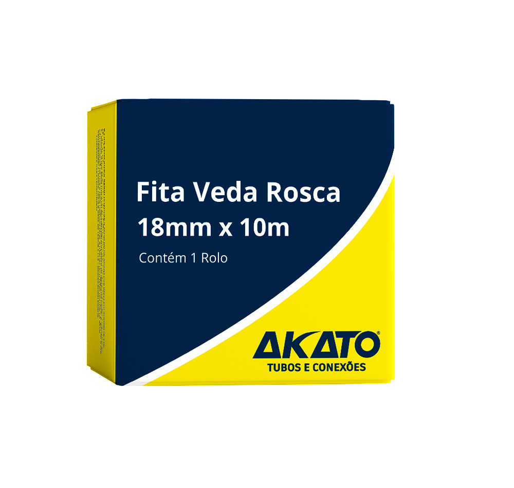 Fita Veda Rosca Akato 18mm x 10m para vedação de roscas em instalações hidráulicas e pneumáticas. Produto original, com garantia e envio imediato. Ideal para garantir vedações seguras e duradouras.