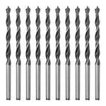 Kit com 100 brocas para madeira Tradestar 4x75mm em aço carbono com 3 pontas, ideal para perfurações precisas e limpas em madeira. Ferramenta de alta performance para marceneiros e hobbistas.