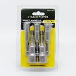 Jogo de Bits Soquetes Canhão Magnético 5 peças Cromo Vanádio Tradestar - Ferramenta para parafusar e soltar parafusos sextavados, porcas e fixadores. Ideal para uso em reparos, montagem e manutenção. Inclui medidas de 6mm, 8mm, 10mm, 12mm e 13mm. Fabricado em aço cromo vanádio, com encaixe de 1/4 e 65mm de comprimento.