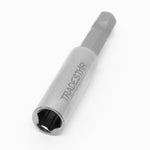 Soquete magnético 60mm Tradestar para bits de parafusadeira e furadeira com encaixe rápido de 1/4. Adaptador de aço CRV para maior durabilidade e fixação magnética para troca rápida de bits.