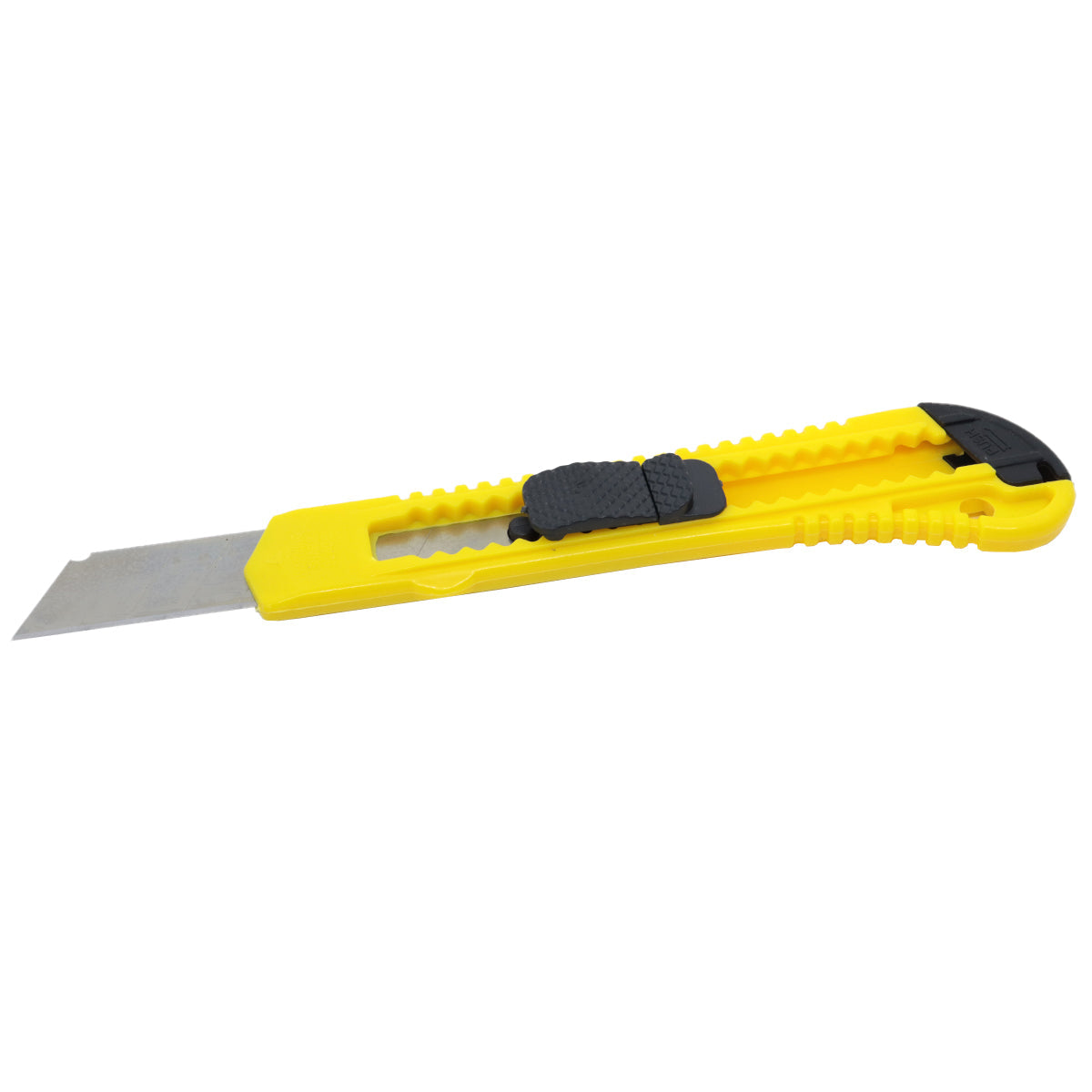 Estilete Largo Plástico Lâmina 18MM Tradestar com trava de segurança, ideal para cortes precisos em papel, papelão, tecido e plástico. Ferramenta multiuso para escritório, artesanato e projetos DIY. Cabo ergonômico e lâmina retrátil.