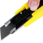 Estilete Auto Retrátil 14Cm Cabo Emborrachado Tradestar - Ferramenta de corte com lâmina retrátil, ideal para uso profissional e doméstico. Possui cabo ergonômico e mecanismo de segurança.