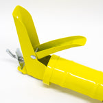 Aplicador de Silicone Pistola Profissional 9" 23cm Reforçado Tradestar amarelo, ideal para aplicação precisa de silicone, selantes e PU em projetos de construção e DIY. Ferramenta robusta e durável para vedação e calafetagem.