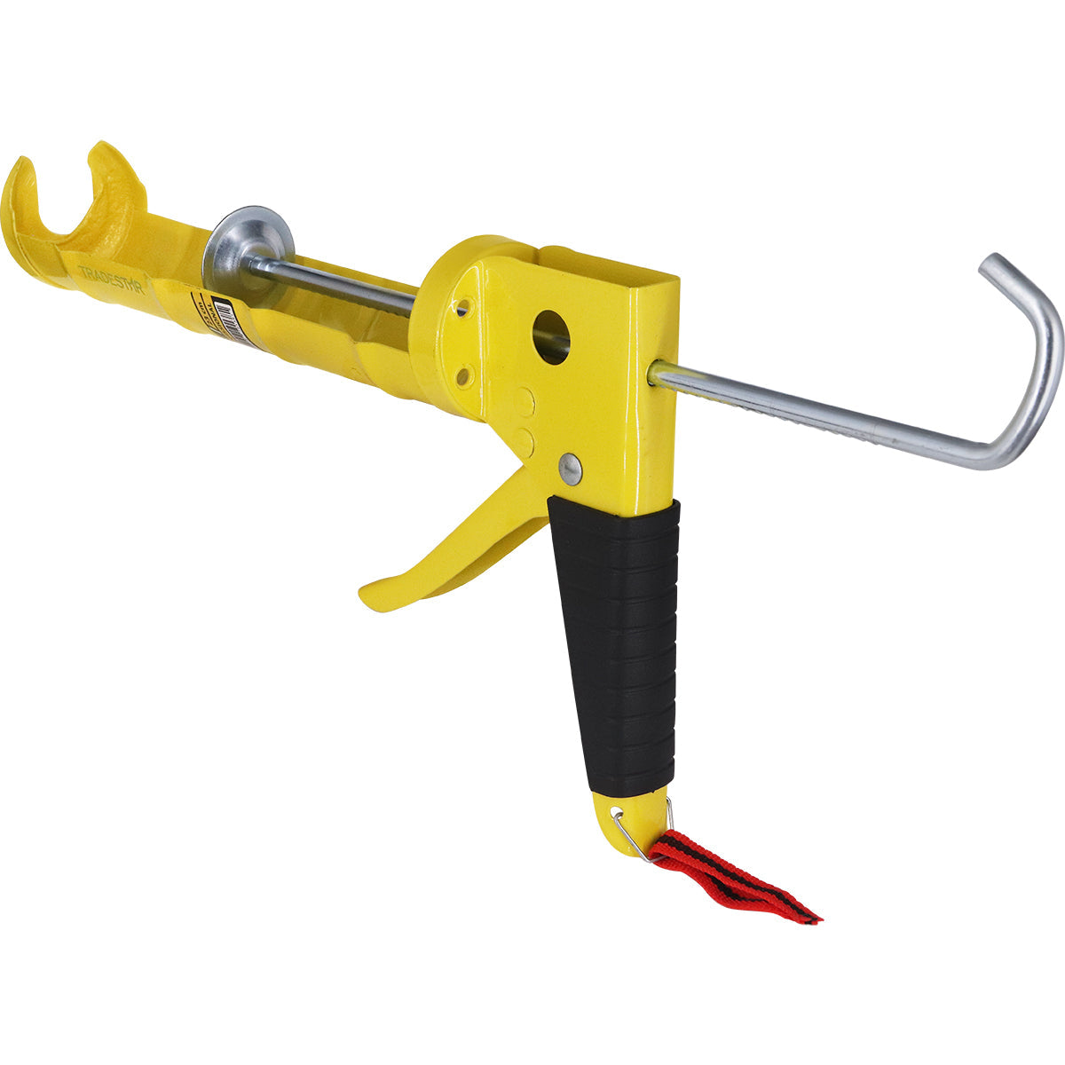 Aplicador de Silicone Pistola Profissional 9" 23cm Tradestar amarelo, ferramenta reforçada para aplicação precisa de silicone, selantes e PU em projetos de vedação, construção civil e DIY. Ideal para tubos de 300g/305ml.
