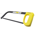 Arco de serra fixo para serrinha com cabo plástico 12' 30 cm, ideal para cortes precisos em metais, plásticos e madeira leve. Ferramenta manual com estrutura resistente e lâmina substituível. Cabo ergonômico amarelo para maior conforto e segurança.