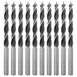 Kit com 150 brocas para madeira em aço carbono com 3 pontas e tamanhos diversos. Ideal para perfurações precisas em madeira, com design de ponta otimizado e canais helicoidais para remoção de resíduos. Kit de brocas Tradestar para marceneiros e hobbistas.