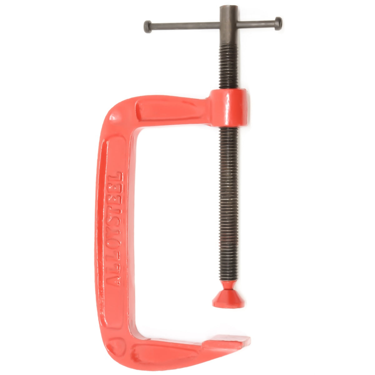 Grampo Sargento Tipo C 5'' Polegadas Tradestar vermelho, ferramenta de fixação robusta para marcenaria, carpintaria e projetos de bricolagem. Ideal para fixar peças com precisão e segurança. Grampo tipo C de alta qualidade, com alça ergonômica e capacidade de abertura de 5 polegadas.