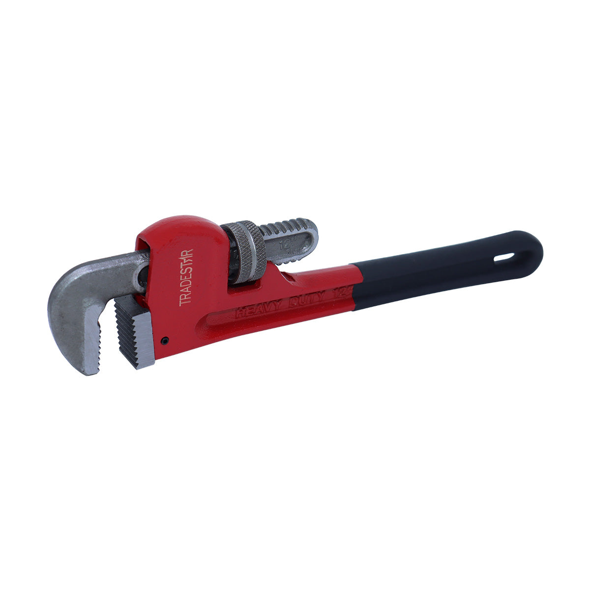 Chave de Grifo Cano Americana 12 Pol Profissional Tradestar - Ferramenta robusta de aço para encanadores, mecânicos e profissionais de manutenção. Mordentes duráveis, ajuste preciso e design ergonômico para uso em instalações hidráulicas e oficinas.