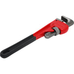 Chave de Grifo Cano Americana 14 Pol Profissional Tradestar, ferramenta manual vermelha e preta para encanamento e manutenção industrial, com mordentes de aço e ajuste preciso para porcas e parafusos.