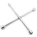 Chave de Roda Cruz Aro 17 19 21 23 Universal Tradestar - Chave em formato de cruz, com quatro bocas de tamanhos diferentes (17mm, 19mm, 21mm e 23mm), ideal para uso automotivo na remoção e instalação de rodas de veículos.