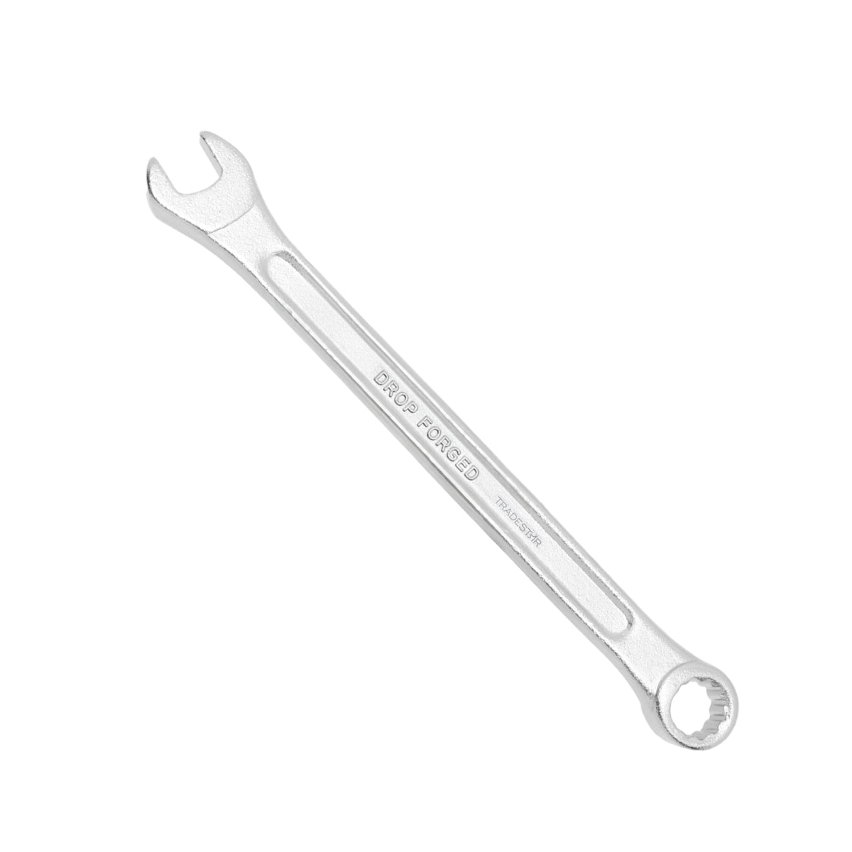 Chave Combinada Profissional 9 mm Tradestar em aço especial, ferramenta manual para aperto e desaperto de porcas e parafusos. Ideal para uso profissional em mecânica, construção e manutenção. Chave de boca e chave estrela em uma única ferramenta, com acabamento resistente e durável.