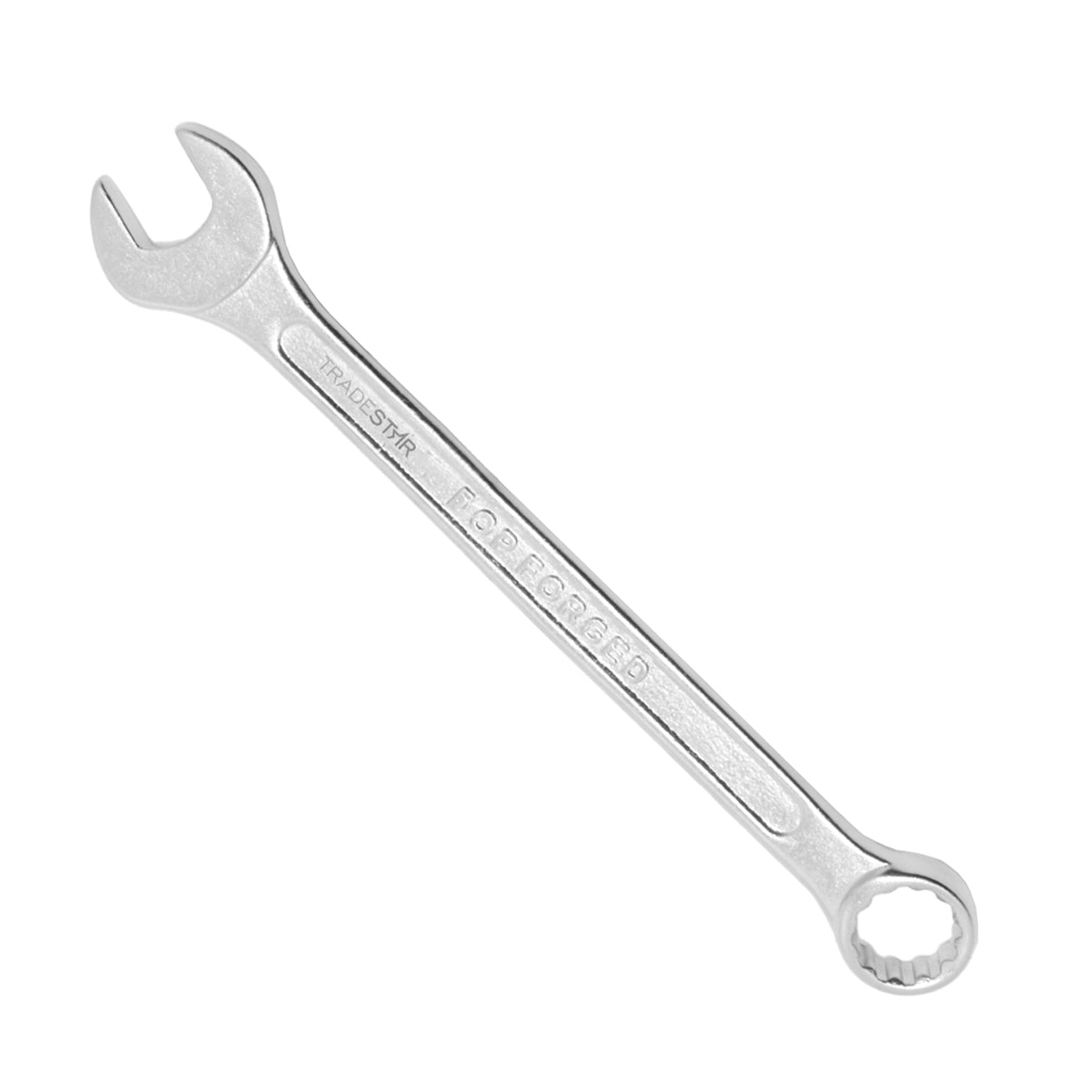 Chave Combinada Profissional Tradestar 13 mm em aço especial, ferramenta manual para aperto e desaperto de porcas e parafusos. Ideal para uso profissional em mecânica, manutenção e outras aplicações.