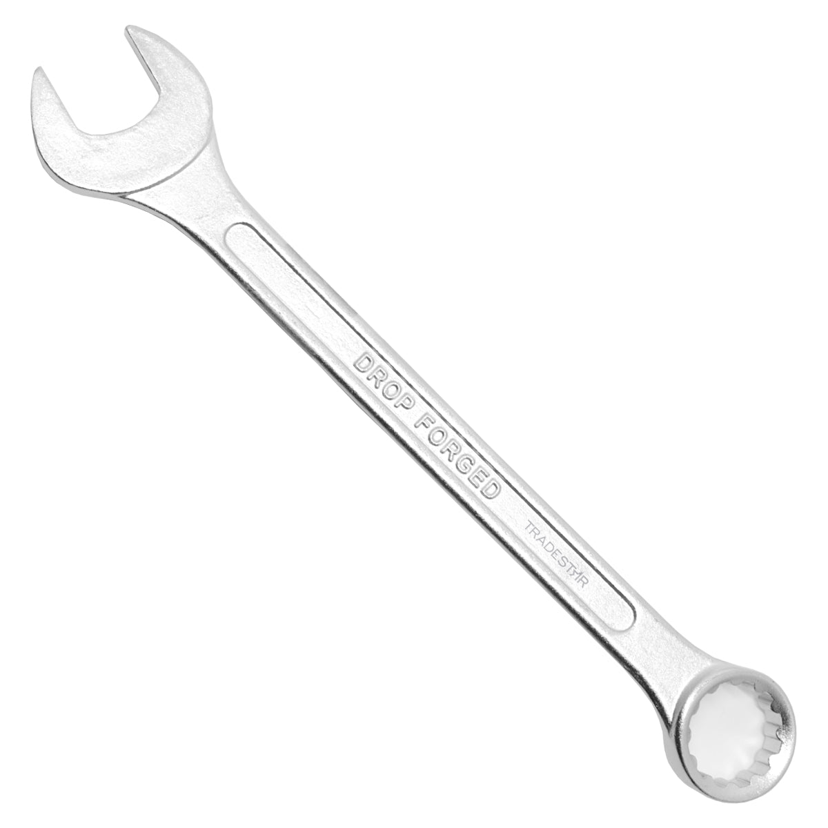 Chave Combinada Profissional 16 mm Tradestar em aço especial, ferramenta manual para aperto e desaperto de porcas e parafusos. Ideal para uso profissional em mecânica, manutenção e chaveiros. Fabricada em aço carbono resistente, com abertura fixa e design ergonômico para maior conforto e eficiência.