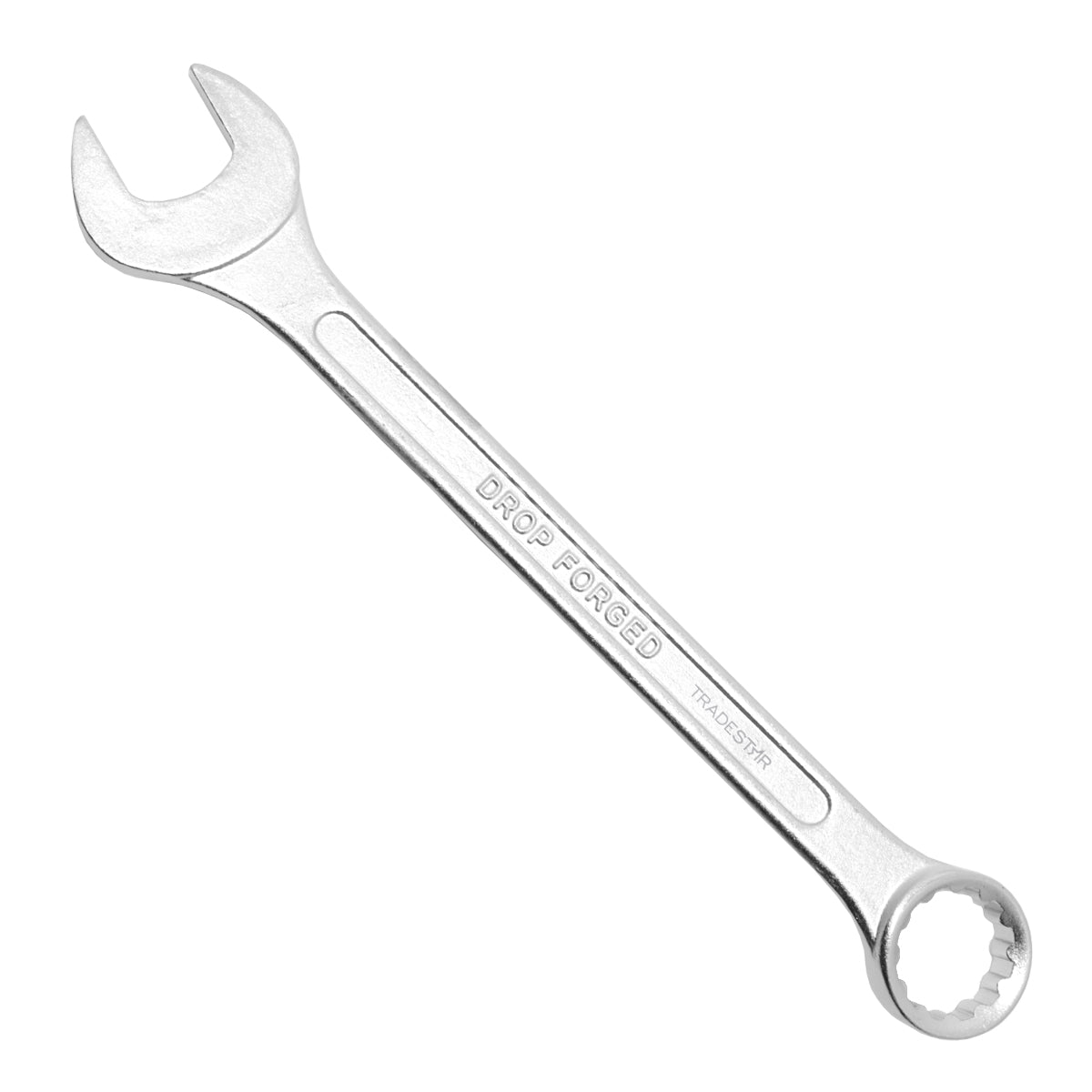 Chave Combinada Profissional Tradestar 22 mm em aço especial, ferramenta manual para aperto e desaperto de porcas e parafusos. Ideal para uso profissional em mecânica, manutenção e chaveiros.