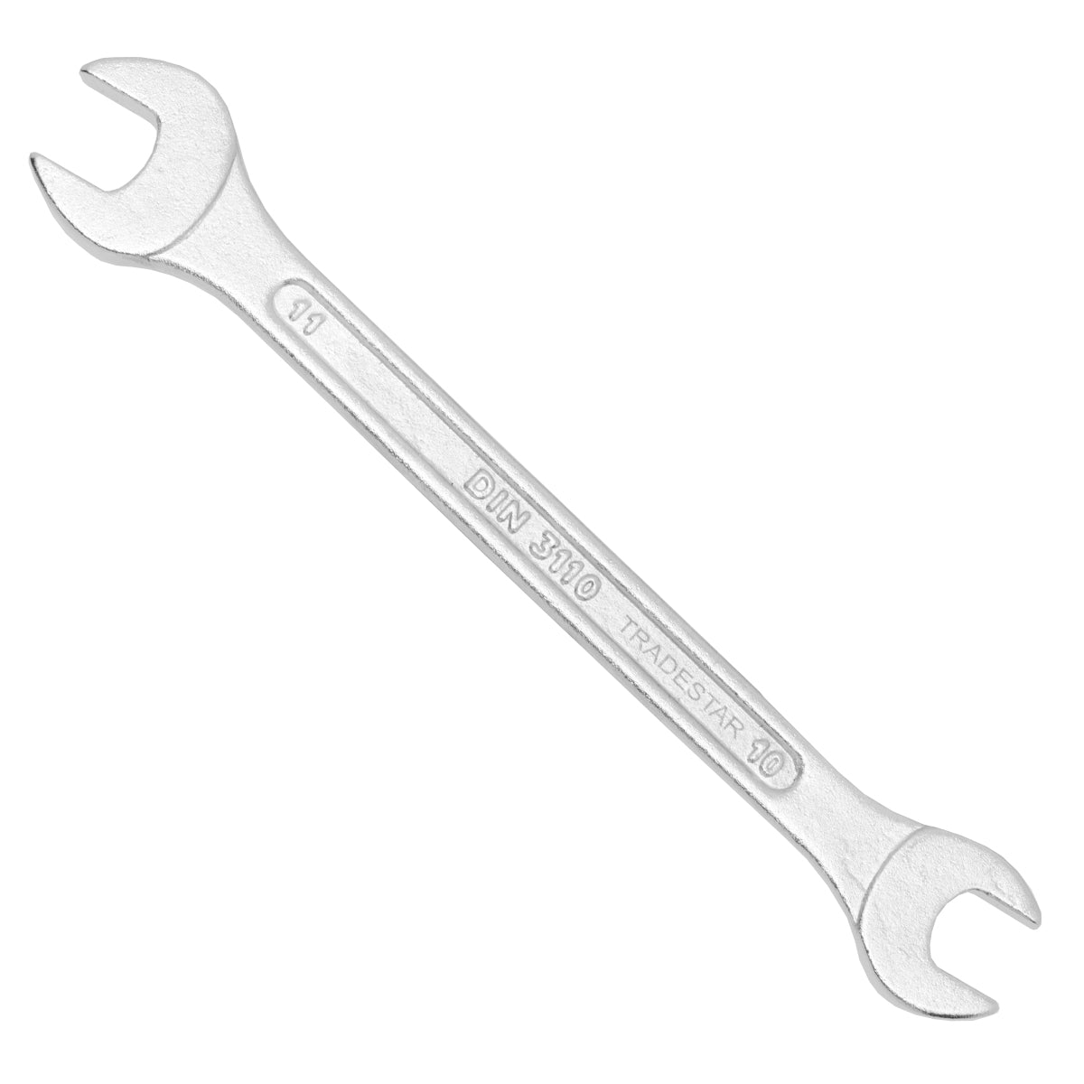 Chave Combinada Profissional 10 mm Cromo Vanádio Tradestar, ferramenta de aço para aperto e afrouxamento de parafusos e porcas, ideal para uso em mecânica e outras aplicações profissionais.