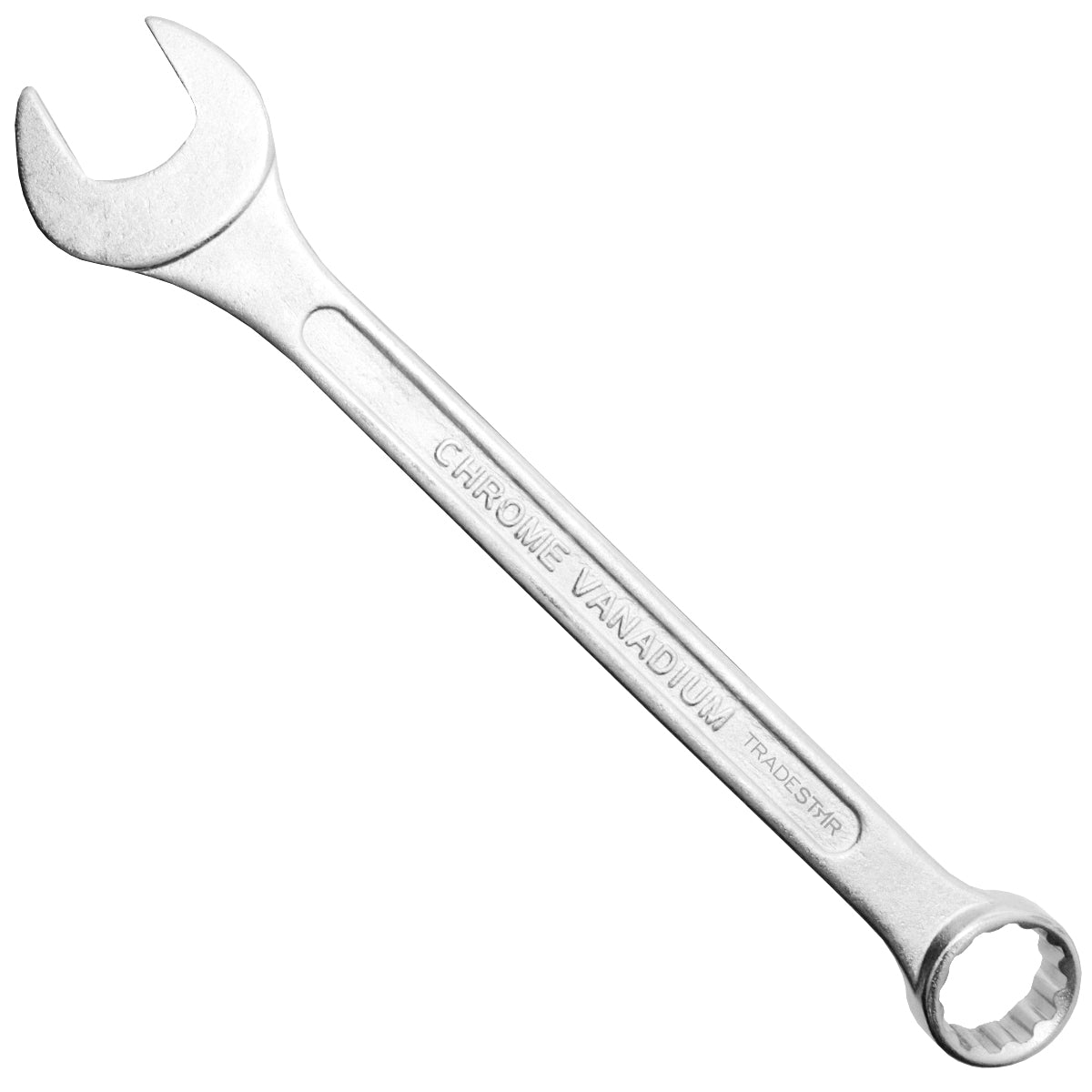 Chave Combinada Profissional 24 mm Cromo Vanádio Tradestar, ferramenta de alta qualidade para aperto e desaperto de parafusos e porcas. Fabricada em aço cromo vanádio, oferece durabilidade e precisão. Ideal para uso em diversas aplicações, com extremidades boca e estrela para versatilidade.