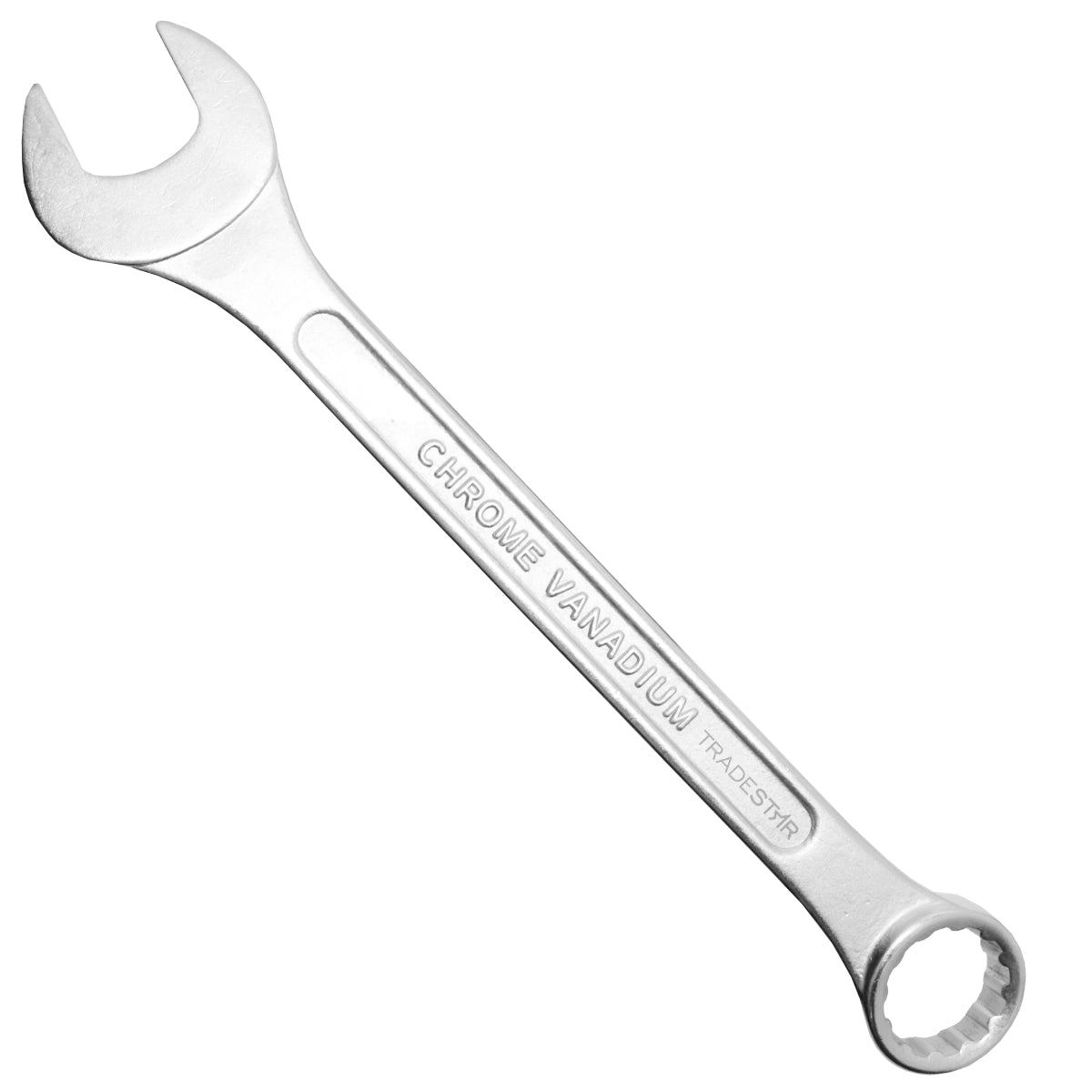 Chave Combinada Profissional 32 mm Cromo Vanádio Tradestar - Ferramenta de aço cromo vanádio, ideal para apertar e afrouxar parafusos e porcas de 32mm. Chave combinada com extremidades de boca e estrela, resistente e durável para uso profissional em diversas aplicações.