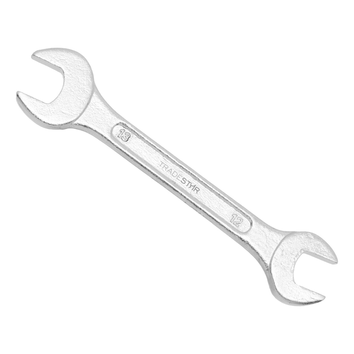 Chave Boca Fixa 12X13MM Profissional Aço Carbono Tradestar - Ferramenta manual para aperto e desaperto de parafusos e porcas sextavadas, ideal para uso profissional e doméstico. Fabricada em aço carbono resistente, com tamanho de 12x13mm e abertura fixa. Garante precisão e eficiência em diversas aplicações.