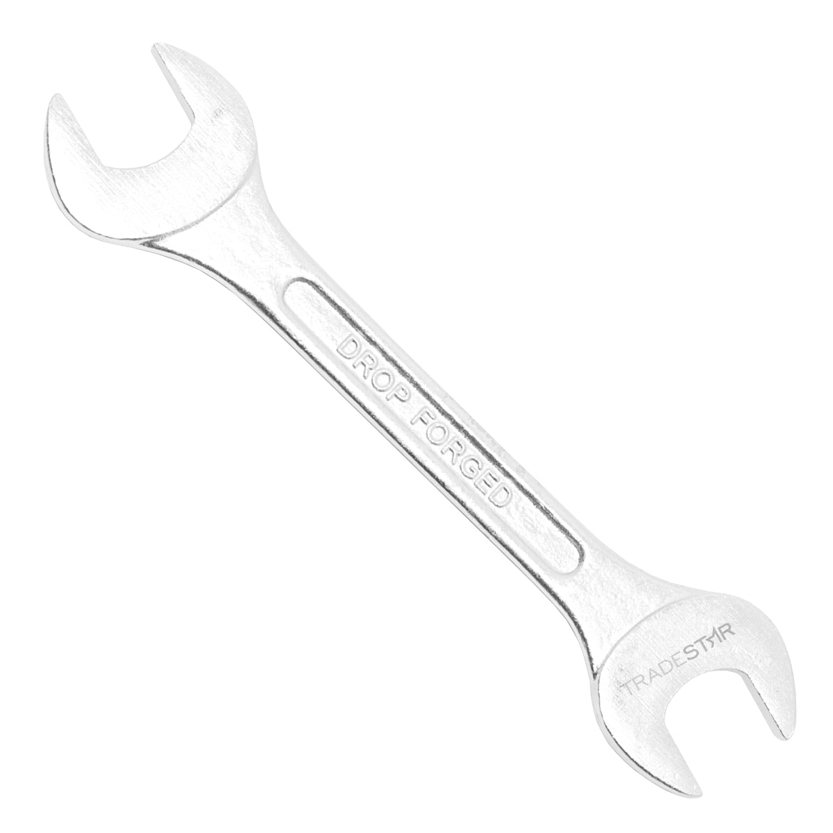 Chave de Boca Fixa 18x19mm Profissional Tradestar em aço carbono, ferramenta para aperto e desaperto de parafusos e porcas sextavadas, ideal para uso manual em diversas aplicações.