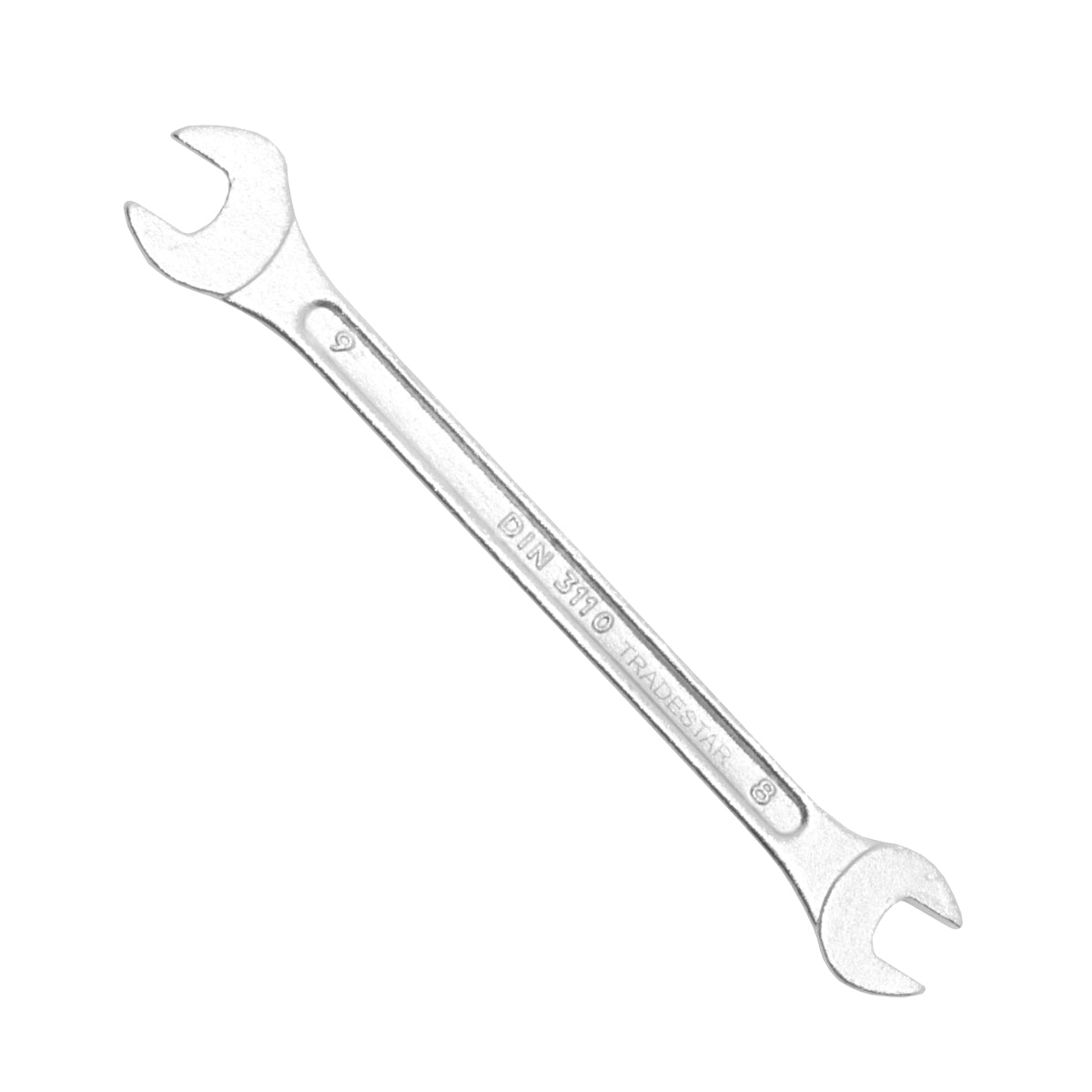 Chave de Boca Fixa 8x9MM CR-V Profissional Tradestar - Ferramenta manual de aço cromo vanádio para apertar e soltar porcas e parafusos sextavados, ideal para uso profissional e doméstico. Resistente e durável.