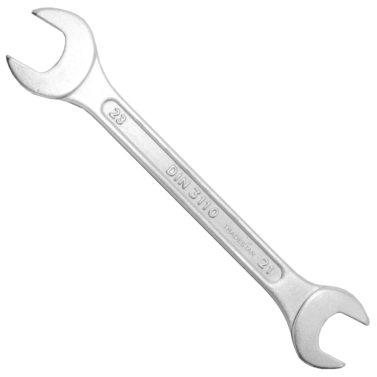 Chave de boca fixa 21x23MM CR-V Profissional Tradestar, ferramenta manual de aço cromo vanádio para apertar e soltar porcas e parafusos sextavados. Ideal para uso profissional e doméstico, garantindo durabilidade e precisão em seus projetos.
