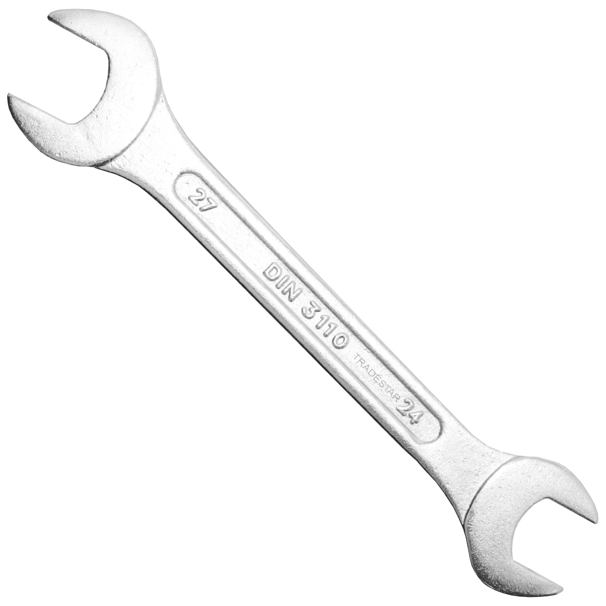 Chave de Boca Fixa 24x27MM CR-V Profissional Tradestar, ferramenta manual de aço cromo vanádio para apertar e soltar porcas e parafusos sextavados. Ideal para uso profissional e projetos de bricolagem.