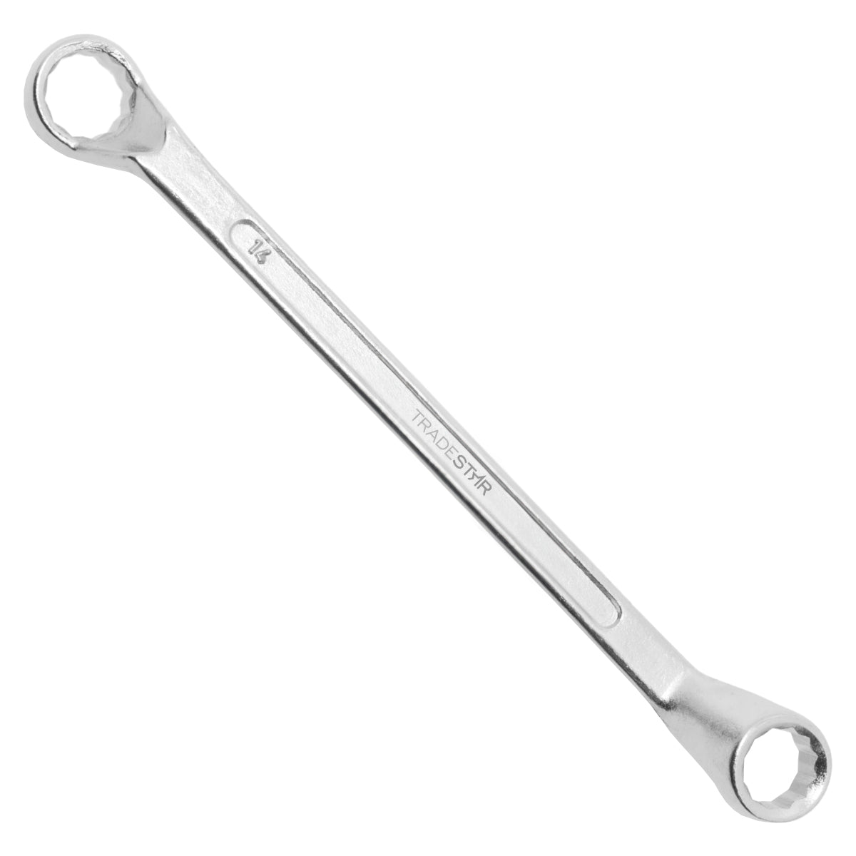 Chave Estrela 14 X 15 mm para aperto e desaperto de parafusos e porcas. Ferramenta de aço carbono, ideal para uso manual em oficinas e canteiros de obras. Encaixe seguro e preciso, evitando deslizamentos e danos. Pronta entrega e envio imediato.