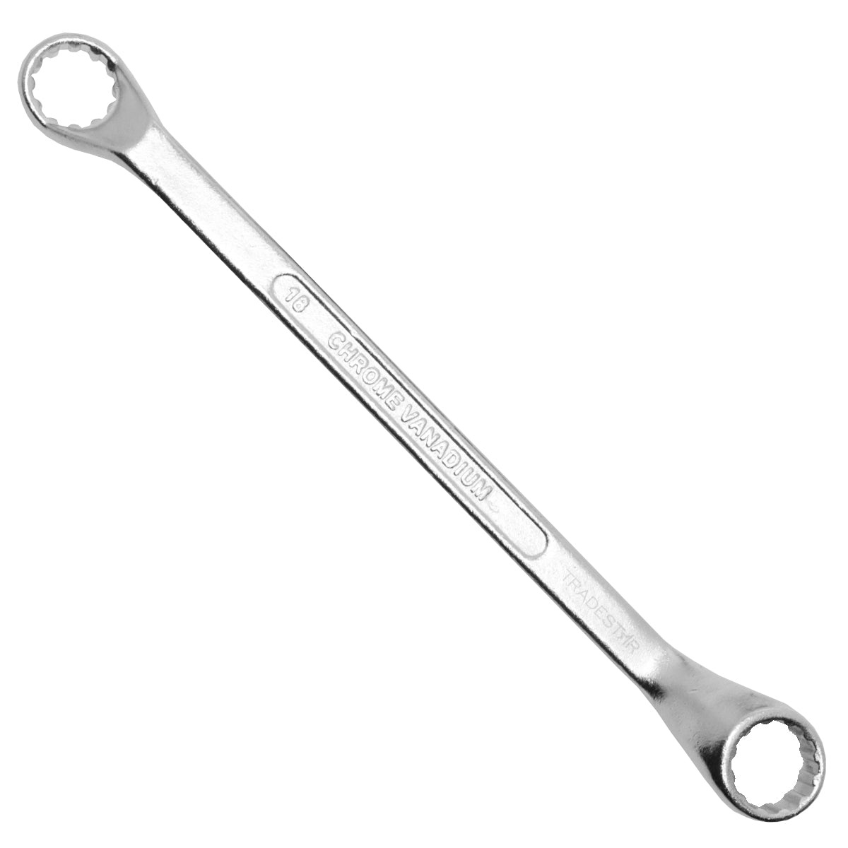 Chave estrela 18 x 19 mm CR-V de aço cromo vanádio, ferramenta manual para apertar e soltar porcas e parafusos sextavados. Ideal para uso em mecânica e projetos de bricolagem. Chave com abertura fixa e alta durabilidade.