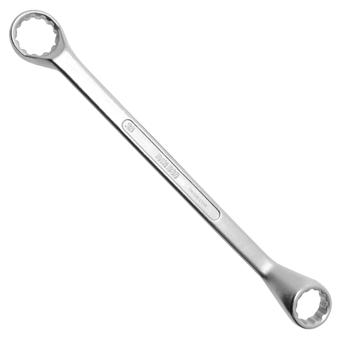 Chave Estrela 25 x 28 mm CR-V para apertar e soltar porcas e parafusos sextavados. Ferramenta manual de aço cromo vanádio, ideal para uso em mecânica e projetos de bricolagem. Chave de alta durabilidade e precisão, com mandíbulas serrilhadas para melhor aderência.