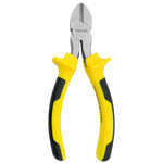 Alicate de Corte Diagonal Niquelado 6" (160mm) Tradestar. Ferramenta de aço carbono com cabo emborrachado amarelo e preto, ideal para cortes precisos em fios e cabos. Produto novo, original e com nota fiscal.